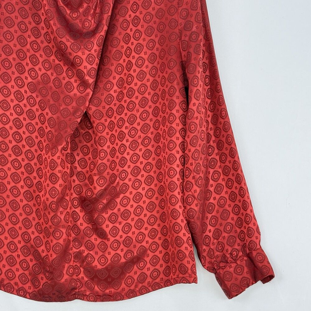 Vintage La Chine Classic by Galinda Wang Women’s Red Blouse Size 6 - Picture 12 of 16